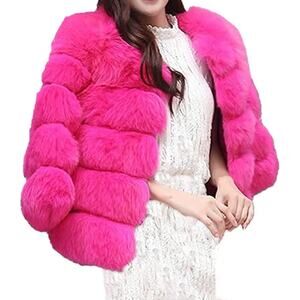 Comfy and Cozy Pink Faux Fur Coat
